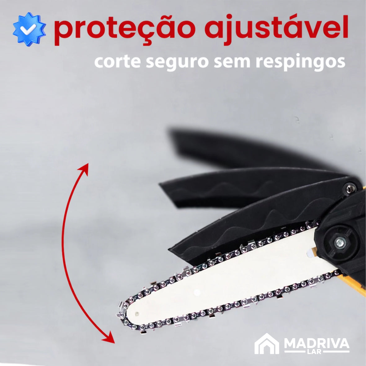 Motosserra Elétrica Portátil Com 4 Baterias 21v Bivolt + BRINDE: Bolsa de Ferramentas Multiuso - COMPRE 1 LEVE 2
