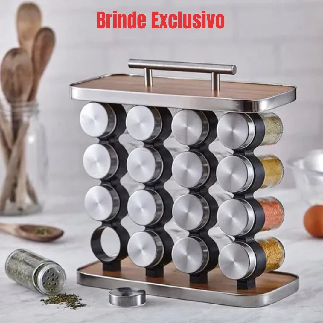 Liquidificador Multiuso Lumax Com 2 Jarras de Vidro + BRINDE: Porta Tempero Vertical 16 Potes - COMPRE 1 LEVE 2