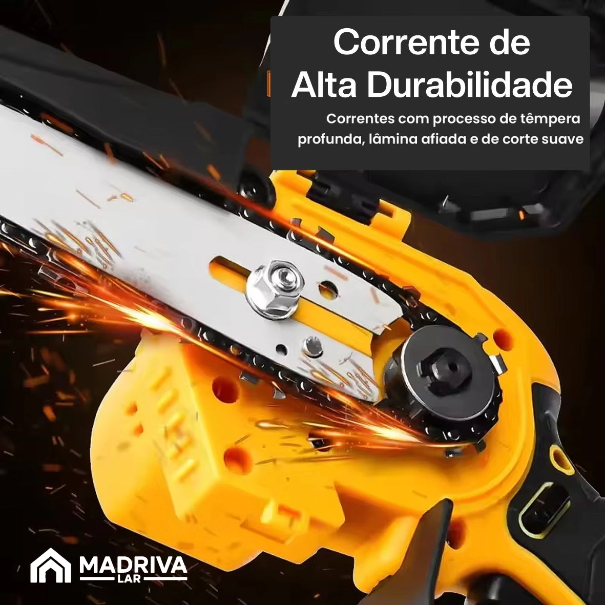 Motosserra Elétrica Portátil Com 4 Baterias 21v Bivolt + BRINDE: Bolsa de Ferramentas Multiuso - COMPRE 1 LEVE 2